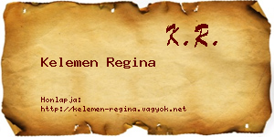 Kelemen Regina névjegykártya